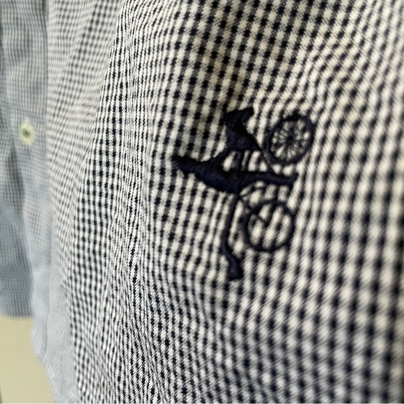 MONSIEUR LACENAIRE Saddle Sleeves Knit Pocket Gingham Button Down Shirt - Picture 4 of 6